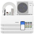 Costway - 24k BTU 3 Zone 7k 7k 12K BTU Mini Split Air Conditioner 23 SEER2 Wifi Enabled - White