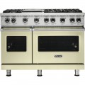 Viking - Professional 5 Series 6.1 Cu. Ft. Freestanding Double Oven LP Gas Convection Range - Vanilla Cream