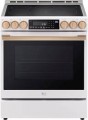 LG - STUDIO 6.3 Cu. Ft. Slide-In Smart Electric Induction True Convection Range with EasyClean and Air Sous Vide - Essence White