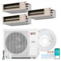 Costway - X-Pro 35000 BTU 2 Zone 12K +24K Concealed Ducted Mini Split AC, 22.5 SEER2, WiFi Enabled - White