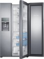 Samsung - 21.5 Cu. Ft. Side-by-Side Counter Depth Fingerprint Resistant Refrigerator with Food ShowCase - Stainless Steel