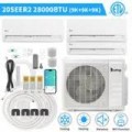 Winado - 28000 BTU Wifi 3 Zone 9K + 9K +9K AC Ductless Mini Split Air Conditioner & Heat Pump 20 SEER2 w/24.6 Ft Copper Line Set - White