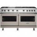 Viking - Professional 5 Series 8 Cu. Ft. Freestanding Double Oven LP Gas Convection Range - Pacific Gray