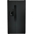 GE - 25.3 Cu. Ft. Side-by-Side Refrigerator with External Ice & Water Dispenser - High gloss black