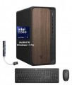 HP - Upgraded - OmniDesk Desktop (Ultra 7-265, 64GB, 2TB SSD, Intel Graphics, Win 11 Pro ) - Dark Wood