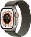 Apple - Geek Squad Certified Refurbished Watch Ultra (GPS + Cellular) 49mm Titanium Case with Green Alpine Loop - Small - Silver - (2022)