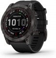 Garmin - fēnix 7S Sapphire Solar GPS Smartwatch 42 mm Fiber-reinforced polymer - Carbon Gray DLC Titanium