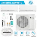 Winado -  38000 BTU 4-Zone Mini Split Air Conditioner/Heat Pump System, 20 SEER2 with Pre-Charged Condenser & (9K+9K+9K +12K BTU) - White