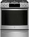 GE  5.6 Cu. Ft. Slide-In Gas Convection Range - Stainless Steel