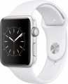 Apple - Apple Watch Series 2 42mm Silver Aluminum Case White Sport Band - Silver Aluminum