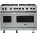 Viking - Professional 5 Series 6.1 Cu. Ft. Freestanding Double Oven LP Gas Convection Range Arctic Gray