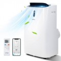 Costway - 8800 BTU (12000 BTU ASHRAE) Portable Air Conditioner, 4-in-1 Oscillation Air Cooler - White