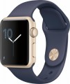 Apple - Apple Watch Series 1 38mm Gold Aluminum Case Midnight Blue Sport Band - Gold Aluminum