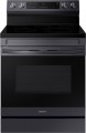Samsung - 6.3 cu. ft. Freestanding Electric Range with WiFi, No-Preheat Air Fry & Convection - Black Stainless Steel