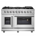 Forno Appliances - Massimo 6.58 cu.ft. Freestanding Double Oven Gas Convection Range with French Doors and Air Fryer Kit