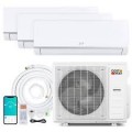 Costway - Blast Pro 3 Zone 38000 BTU 9K + 9K + 18K Mini Split AC/Heating System, 20 SEER2, WiFi Enabled - White