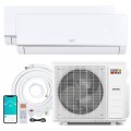 Costway - Blast Pro 2 Zone 12K + 18K 28000 BTU Mini Split AC/Heating System, 20 SEER2, WiFi Enabled - White