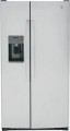 GE - 25.3 Cu. Ft. Side-by-Side Refrigerator with External Ice & Water Dispenser - High gloss white