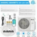 Winado - 38000 BTU Wifi 3 Zone AC Ductless Mini Split Air Conditioner & Heat Pump (12K+12K+18K BYU) w/24.6 Ft Copper Line Set - White