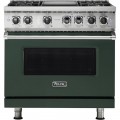 Viking - 5-Series 5.6 Cu. Ft. Self-Cleaning Freestanding Dual Fuel Convection Range Green