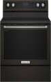 KitchenAid - 6.4 Cu. Ft. Self-Cleaning Freestanding Electric Convection Range - Black Stainless Steel