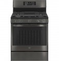 GE Profile - 5.3 Cu. Ft. Freestanding Smart Gas True Convection Range with Hot Air Fry - Black Stainless Steel