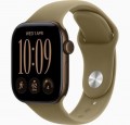 Apple Watch Series 12 (GPS) 42mm Aluminum Case with Olive Sport Band - S/M - Dark Bronze - (2026)