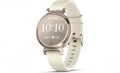 Garmin - Lily 2 Smartwatch 34 mm Anodized Aluminum - Cream Gold with Coconut Silicone Band