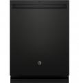 GE - Top Control Dishwasher with Steel Interior and Sanitze Cycle - Black