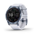 Garmin - fēnix 7 Sapphire Solar GPS Smartwatch 47 mm Fiber-reinforced polymer - Mineral Blue DLC Titanium