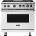 Viking 5-Series 5.6 Cu. Ft. Self-Cleaning Freestanding Dual Fuel Convection Range - Frost White