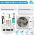 Winado - 42000 BTU Tri 3 Zone AC Ductless Wifi Mini Split Air Conditioner & Heat Pump 18000 + 18000+18000 BTU Full Set- 20 SEER2 - White