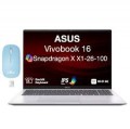 ASUS - Vivobook 16 Laptop 16.0 WUXGA Display (Snapdragon X X1-26-100, 16GB, Win 11 Home) w/Dockztorm Wireless Mouse - Silver
