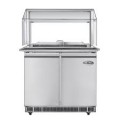 Koolmore - 36 in. Refrigerated Prep Station with Sneeze Guard and Buffet Slide, 6-Pan (Not Included) Capacity Adjustable Shelves - Stainless Steel