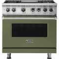 Viking - 5-Series 5.6 Cu. Ft. Self-Cleaning Freestanding Dual Fuel Convection Range - Green