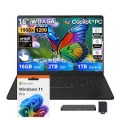 LG - gram Book Laptop 16.0 WUXGA Display (Ryzen AI 7 445, 16GB, 1TB SSD, Win 11 Home) w/Dockztorm Wireless Mouse - Titan Black