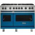 Viking - Professional 5 Series 6.1 Cu. Ft. Freestanding Double Oven LP Gas Convection Range Alluvial Blue
