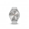 Garmin - vívomove Trend Hybrid Smartwatch 40 mm Fiber-Reinforced Polymer - Silver Stainless Steel with Mist Gray Band