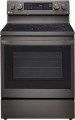 LG  - 6.3 Cu. Ft. Freestanding Electric True Convection Smart Range with Air Fry and Premium Handle - PrintProof Black Stainless Steel