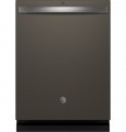 GE - Top Control Dishwasher with Stainless Steel Interior and Sanitize Cycle - Slate