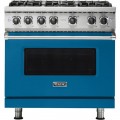 Viking - Professional 5 Series 5.1 Cu. Ft. Freestanding Gas Convection Range - Alluvial Blue