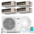 Costway - X-Pro 35000 BTU 4 Zone 9K + 9K + 12K + 12K Concealed Ducted Mini Split AC, 22.5 SEER2 & WiFi Enabled - White