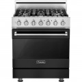 Viking - 3 Series 4.7 Cu. Ft. Self-Cleaning Freestanding Dual Fuel Convection Range - Cast Black
