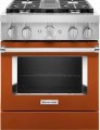 KitchenAid - 4.1 Cu. Ft. Freestanding Dual-Fuel True Convection Range with Self-Cleaning - Scorched Orange