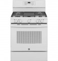 GE - 5.0 Cu. Ft. Freestanding Gas Convection Range with Self-Steam Cleaning and No-Preheat Air Fry - White