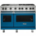 Viking - Professional 5 Series 6.1 Cu. Ft. Freestanding Double Oven LP Gas Convection Range - Alluvial Blue