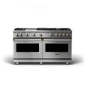 Viking - 5 Series 6.1 Cu. Ft. Freestanding Double Oven Liquid Propane Gas Convection Range - Stainless steel