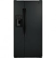 GE - 23.0 Cu. Ft. Side-by-Side Refrigerator with External Ice & Water Dispenser - High gloss black