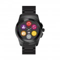 MyKronoz - ZeTime Hybrid Smartwatch 44mm Stainless Steel - Brushed Black with Black Metal Band