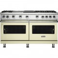 Viking - Professional 5 Series 8 Cu. Ft. Freestanding Double Oven LP Gas Convection Range - Vanilla Cream